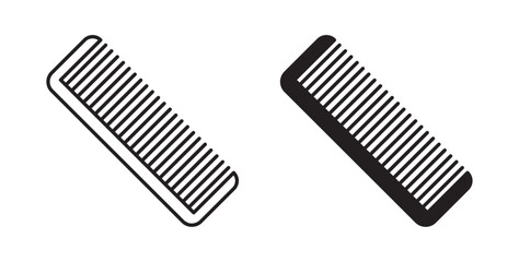 Hair brush icons in black fill and line style