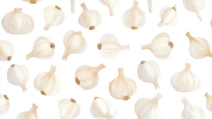 Fototapeta premium High quality illustration Geometric garlic patterns with bold colors in white, modern and dynamic 