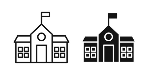 School icons on white background for web