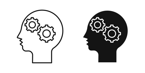 Thinking icons set for website design