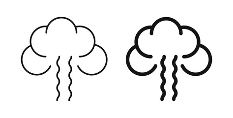 Smoke icons set in black colors on white background