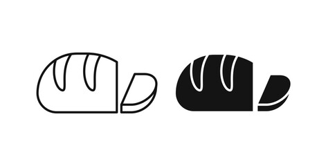 Bread icons set in black colors on white background