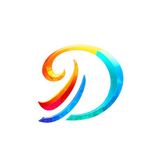 Naklejka premium Colorful Transparent PNG Illustration of a Letter D