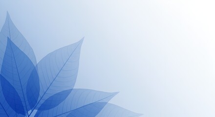 "Ethereal Blue Floral: A Serene Gradient Botanical Design"