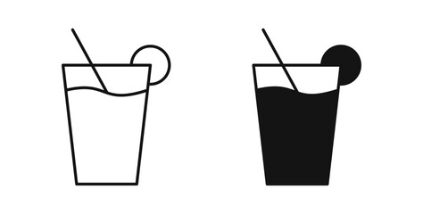 Drink icons set for website design
