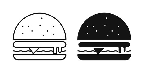 Hamburger icons set in black colors on white background