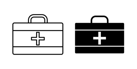 Doctor bag icons set for website design