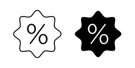 Discount icons set for website design