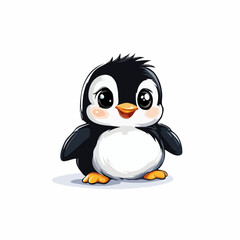 Obraz premium Cute Penguin Against White Background