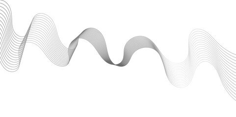 Abstract white background on gray wavy lines and geometric design and twisted curve lines background. wave with lines created using blend tool. digital frequency track equalizer.