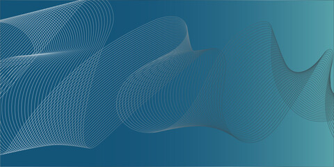 Abstract blue background on colorful wavy lines and geometric design and twisted curve lines background. wave with lines created using blend tool. digital frequency track equalizer. 