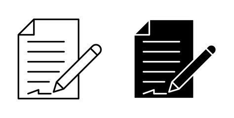 Document signed icons set for website design