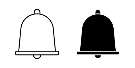 Bell icons set in black colors on white background