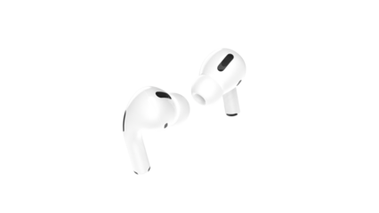 Wireless earphone airbuds isolated