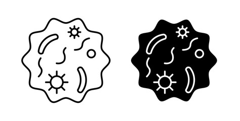 Microorganism icons set for website design
