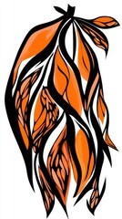 Stylized sweet potatoes with bold outlines in black, expressive and artistic High quality illustration