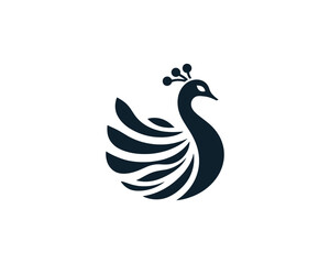 Peacock logo design icon symbol vector illustration. Peacock bird template.