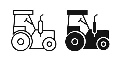 Tractor icons on white background for web