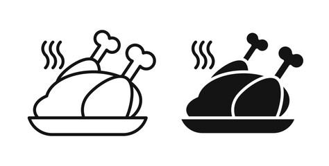 Turkey icons on white background for web