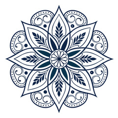  Hand-Drawn Ornamental Mandala with Intricate Detail