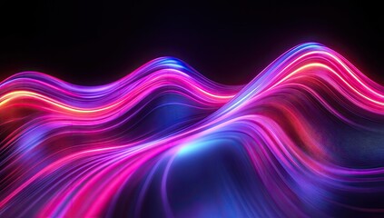Naklejka premium Abstract neon waves of vibrant color