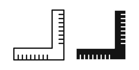 Ruler combined icons on white background for web