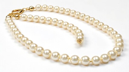 Obraz premium Pearl Necklace on White Background