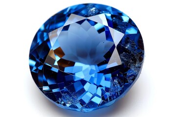 Stunning blue topaz gemstone isolated on a clean white background for elegant display
