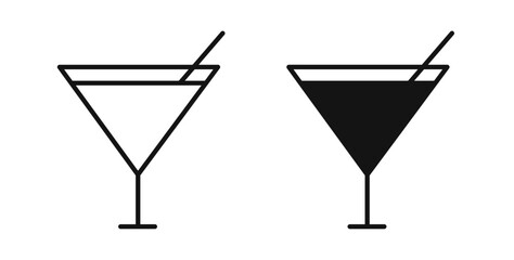Cocktail icons on white background for web