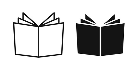 Book open icons on white background for web