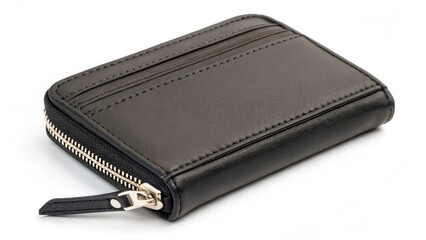 Black Leather Zipper Wallet
