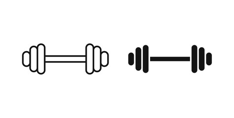 Gym icons on white background for web