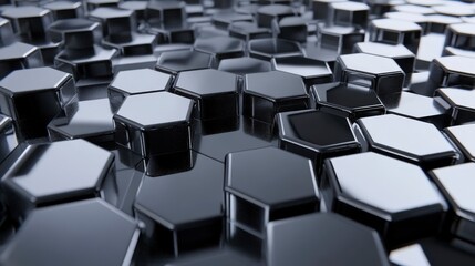 Obraz premium Abstract Hexagonal Geometric Pattern Design. Modern Technology Background. Futuristic Geometric Shapes.