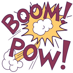 Pop Art Style Explosion with Bold Text and Comic Effect