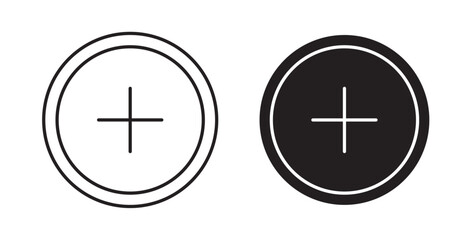 Plus icons on white background for web