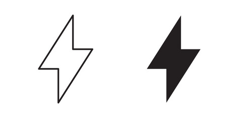 Thunder bolt icons on white background for web