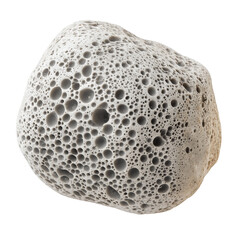 Volcanic pumice stone with porous texture isolated on transparent white background