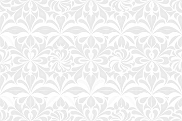 Fototapeta premium Light gray seamless nature patterned background vector