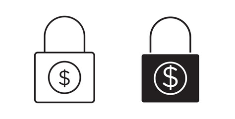 Fixed price icons on white background for web