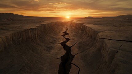 Wildfire devastation climate change impact on barren forest land aerial view of dying environment at sunset