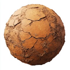Naklejka premium A matte, burnt-orange blob with a rough, sandy texture, shaped like a flattened sphere with irregular edges.