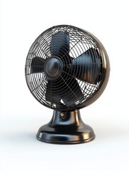 Classic Black Table Fan with Unique Design for Home and Office Use, Ideal for Indoor Cooling and Decoration Purposes