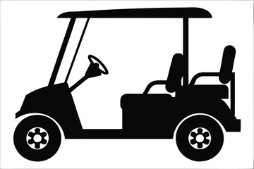 golf car silhouette vector,golf car icon