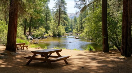 Serene Picnic by the River: A Peaceful Escape in Nature