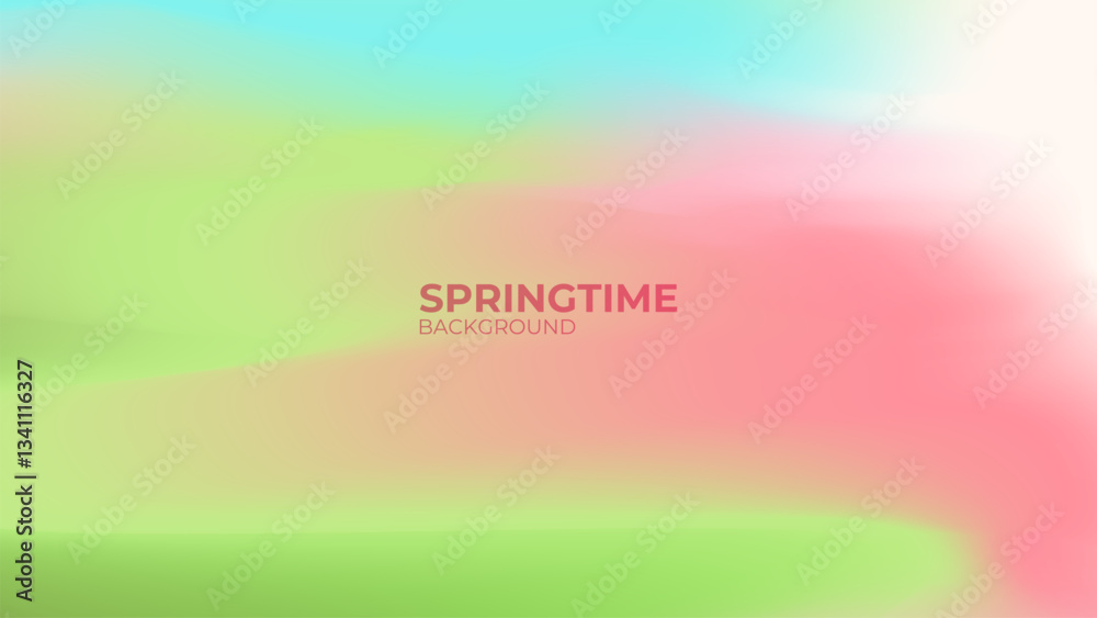 Poster springtime blurred background. bright color gradients for spring season creative graphic design. vec
