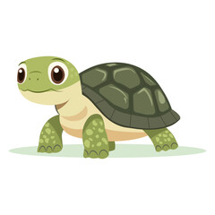 Little sea turtle on cartoon style, World turtle day