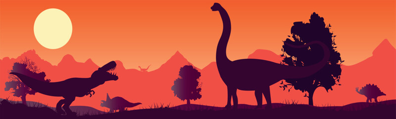 dinosaurs fight each other. Vector