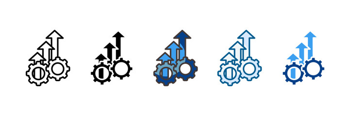 Process Improvement Icon Set Multiple Style Collection