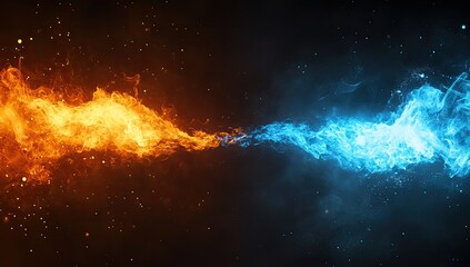 Fototapeta premium Fiery and icy clash