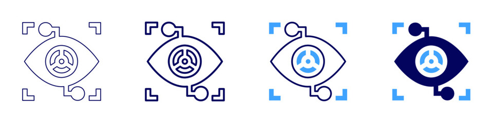 Eye allergy seasonal effects icon in 4 different styles. Thin Line, Line, Bold Line, Duotone. Duotone style. Editable stroke
